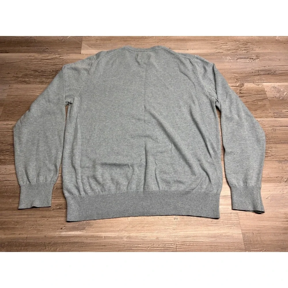 Vintage V-Neck Sweater Lightweight Cotton Blend St Johns Bay Preppy Grandpa Sz M